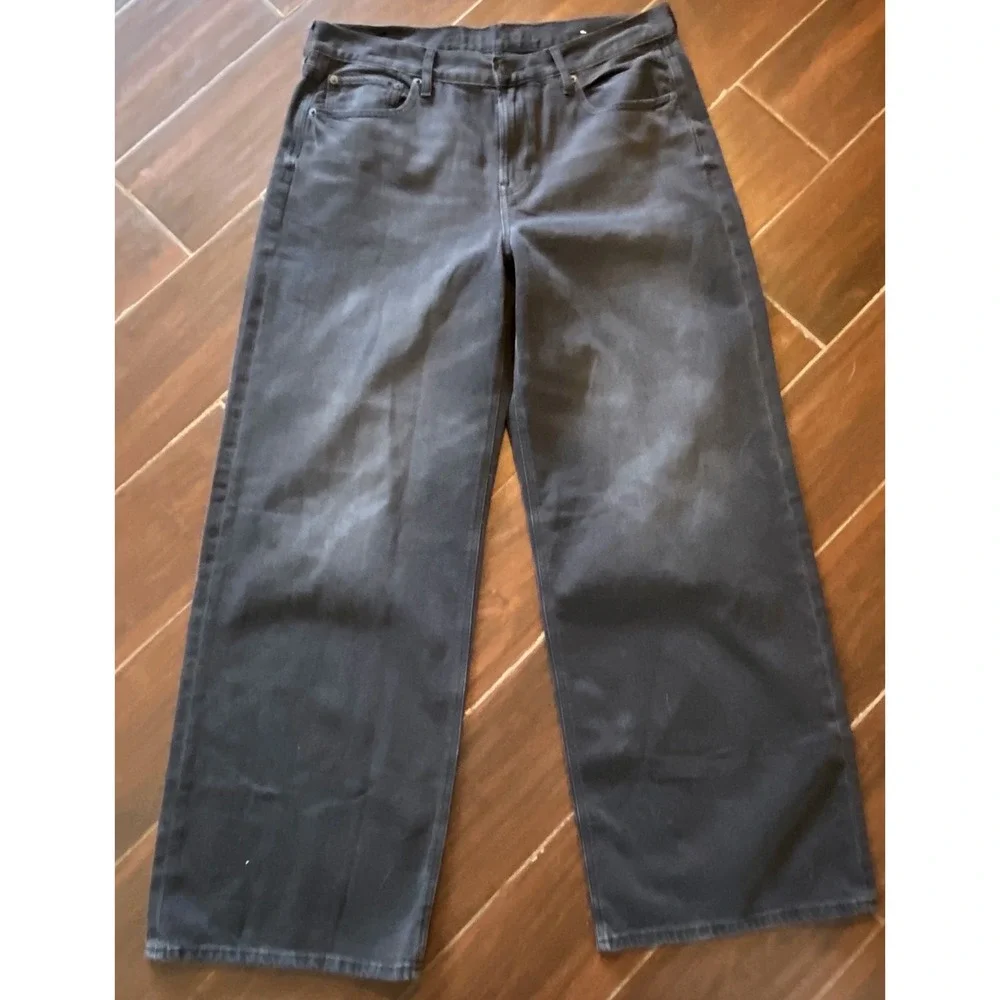 American Eagle Outfitters Women Size 12‎  Charcoal Wide Leg Crop Jeans